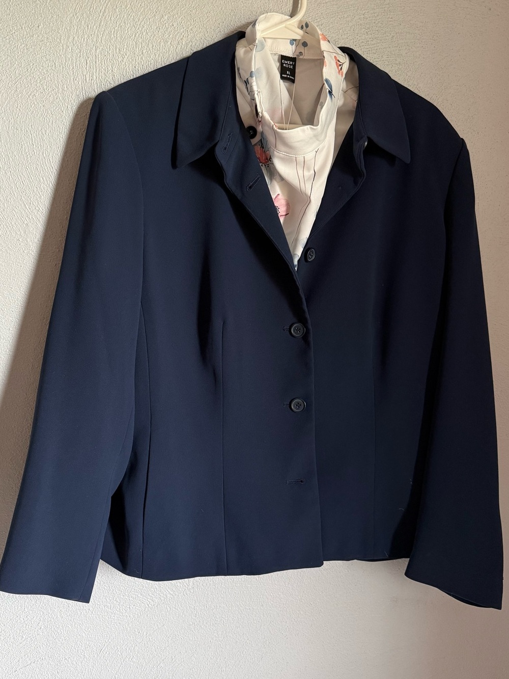 Laura Scott Women's Dark Navy Tailored Button Blazer